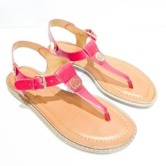 Tommy Hilfiger Bennia T-strap Flat Sandals -7 - Picture 5 of 6